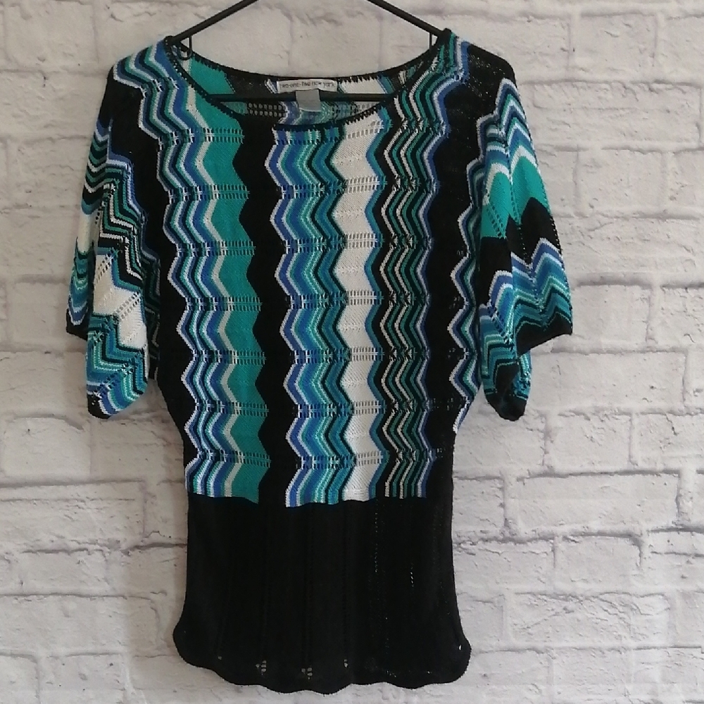 Stylish Multicolor Zigzag Women's Top